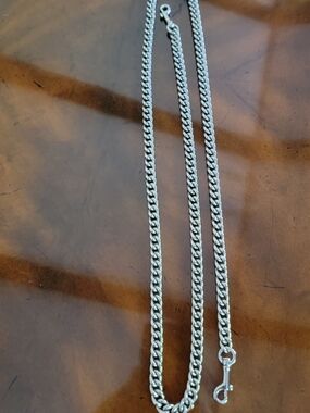 Silver-Tone Curb Chain Cross Body Handbag Strap